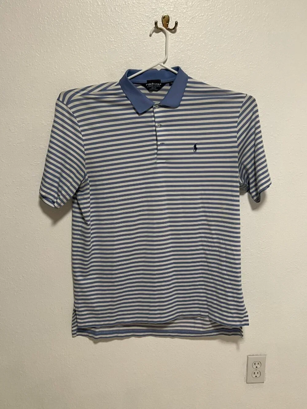 Polo Golf Ralph Lauren Performance Shirt Stretch Striped Blue Men's size XL